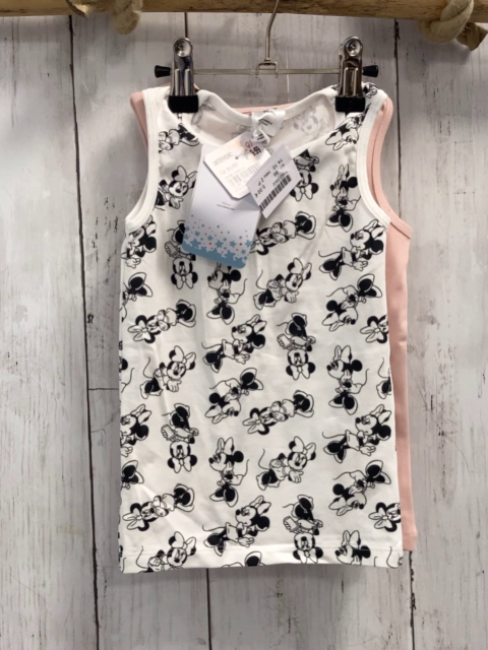 neu 2 P U-Hemden Gr. 86  weiß Minnie Mouse + rosa NP 9,99 € red auf 7,99 € 