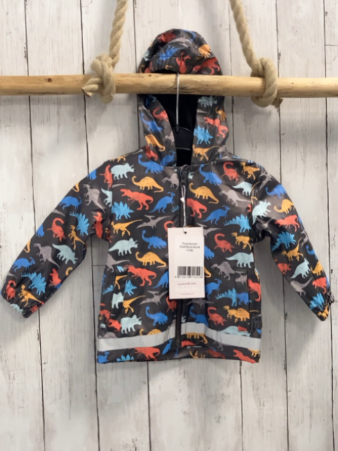 neu Babauba  Regenjacke  Gr. 74  grau bunte Dinos 