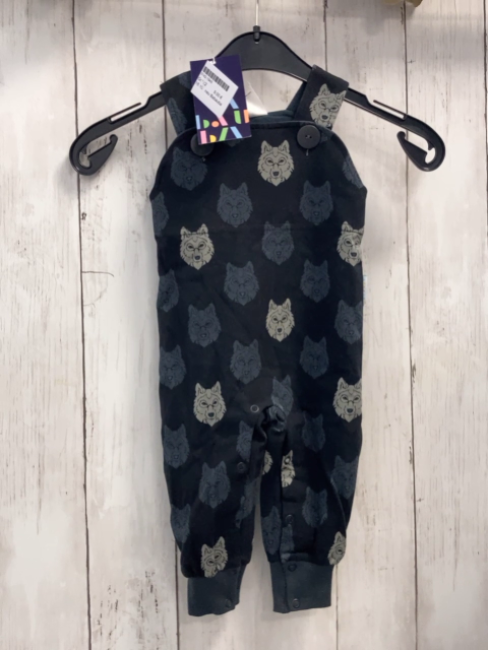 neu Babauba  Latzhose  Gr. 62  grau Wolfsköpfe 