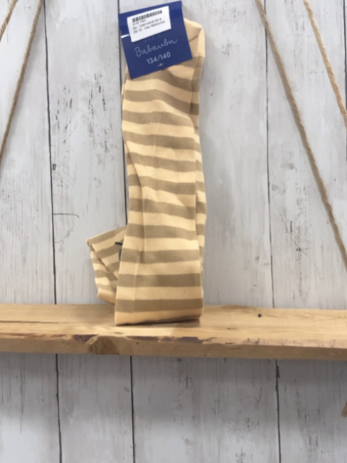 neu Babauba Strumpfhose  Gr. 134/140  sand braun gestreift Affen 