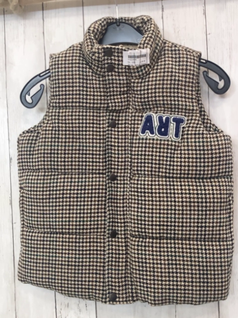 Jonas Nielson Weste Gr. 134  beige braun grün Hahnentritt