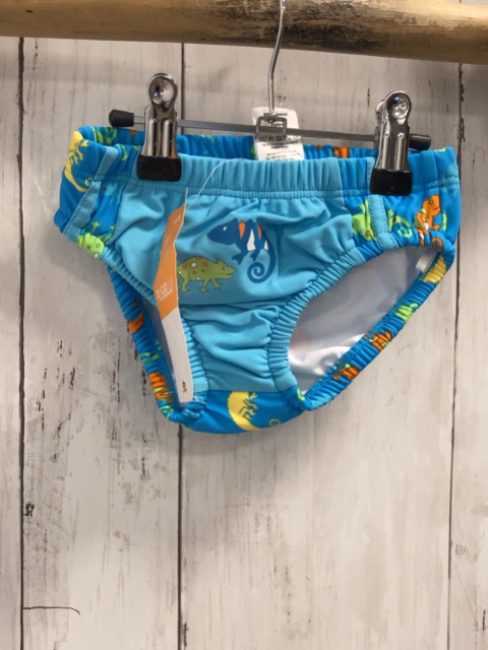 neu  Badehose  Gr. 86  hellblau bunte Echsen 