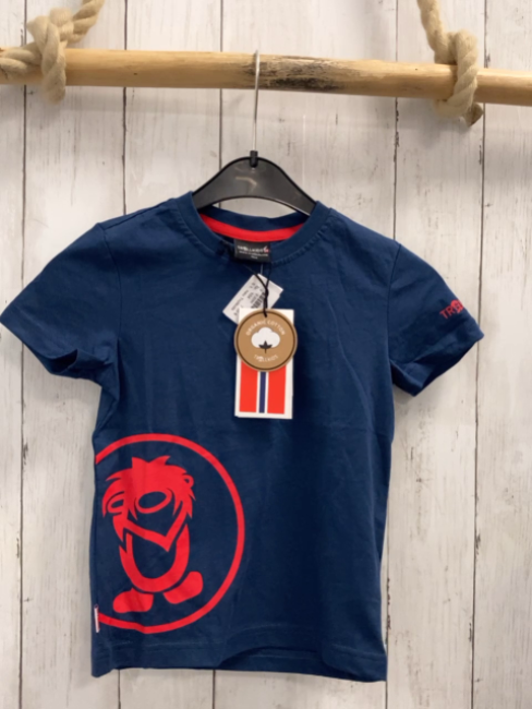 neu Trollkids  T-Shirt Gr. 104  blau roter Troll UPF 30 +