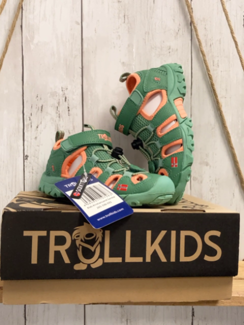 neu Trollkids  Halbsandalen  Gr. 31  grün apricot Bund Kristiansand 