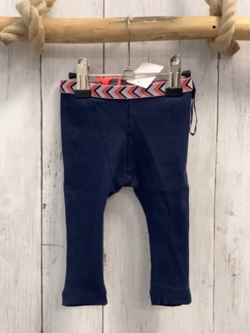 neu Babyface  Leggings  Gr. 68  blau Rippne grauer Bund mit Zackenstreifen 