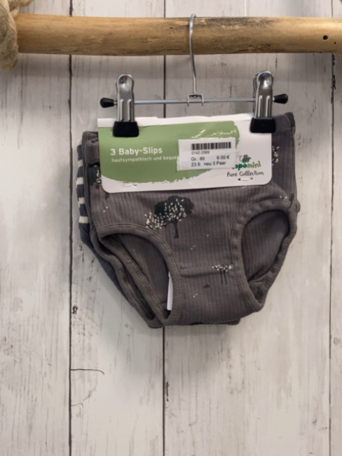 neu 3 Paar U-Hosen Gr. 80  grau Bäume + grau weiße Streifen + grau 