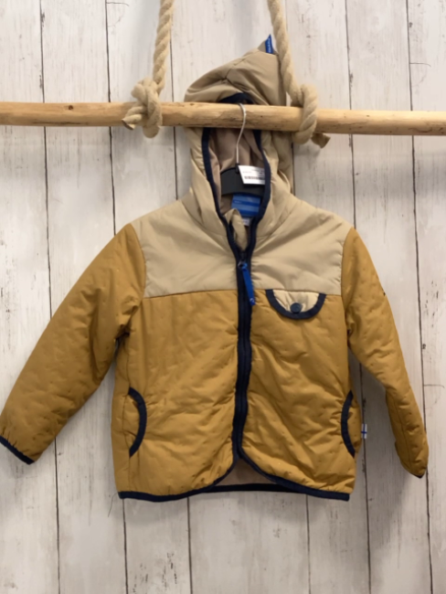 Finkid  Jacke  Gr. 92  ocker beige blauer Bnd 