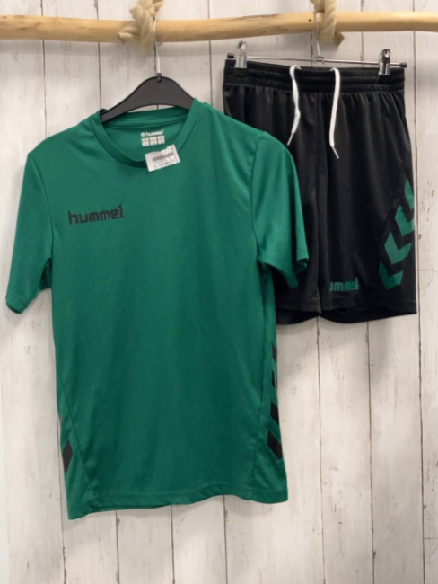 2tlg Hummel  Sportset  Gr. 158/164  schwarz grün 