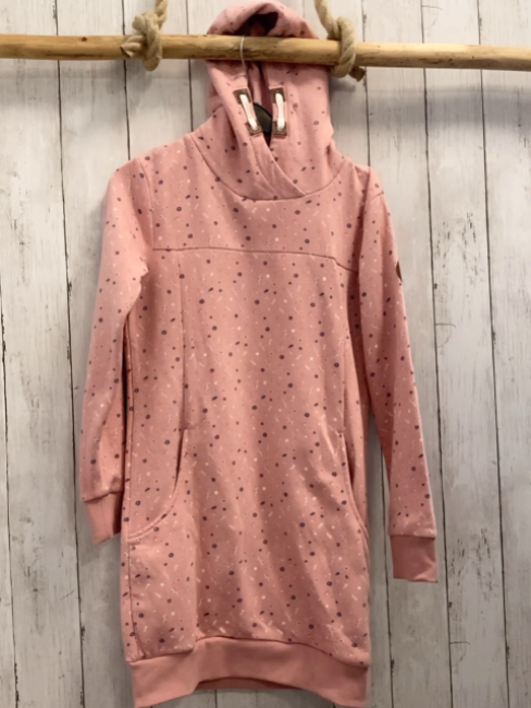  Kleid Gr. 146  rosa Kauze weiße Blumen