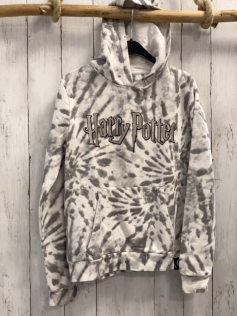 Harry Potter  Pullover  Gr. 158/164  weiß grauer Druck Kapuze silber Glitzerschrift 