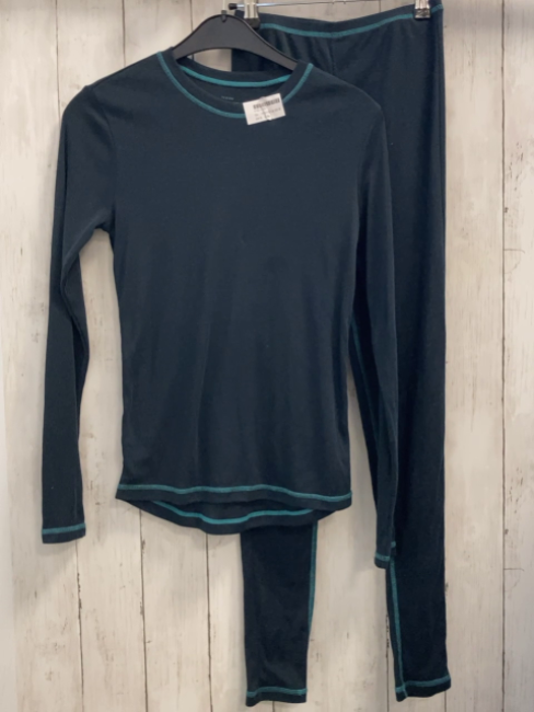 2 tlg  Skiunterwäsche  Gr. 158/164  Shirt + Leggings blau türkis Nähte 