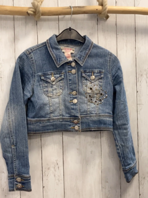   Jeansjacke  Gr. 140  blau Nieten 