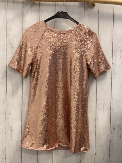 H&M Kleid Gr. 140  rosegold pailetten