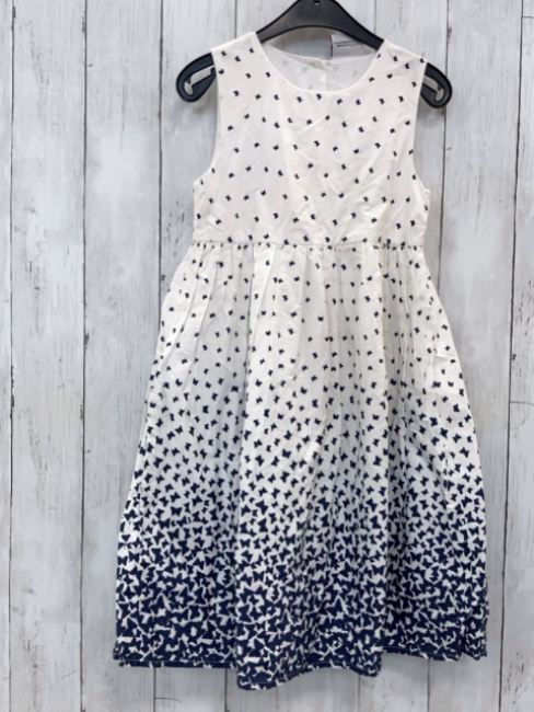   Kleid  Gr. 128  weiß blaue Schmetterlinge 