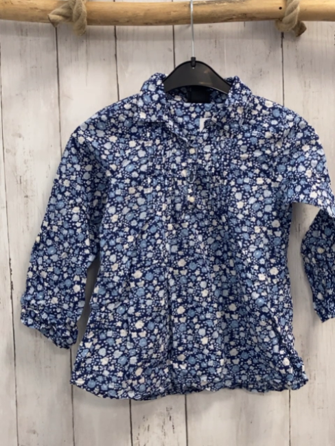 H&M  Bluse  Gr. 116  blau hellblau weiße Blumen 