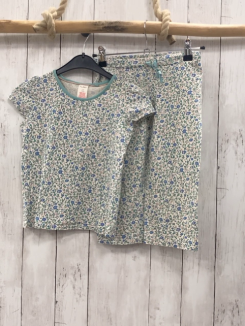 2tlg Mini Boden  T-Shirt + Caprileggings  Gr. 110  creme bunte Blumen 