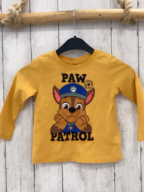 Paw Patrol  Langarmshirt  Gr. 92  mais Chase Schrift 