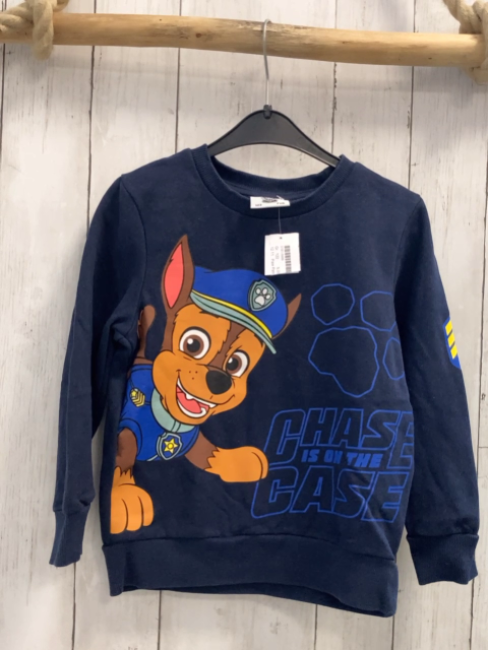 Paw Patrol  Pullover  Gr. 122  blau Chse Schrift 