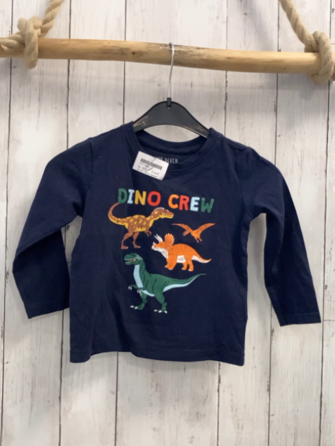 Blue Seven Langarmshirt  Gr. 92  blau Dinos Schrit 