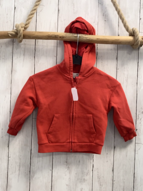 H&M  Sweatjacke  Gr. 92  hellrot Kapuze 
