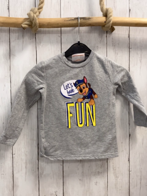 Paw Patrol  Pullover  Gr. 98  grau Paw Patrol Chase Schrift 