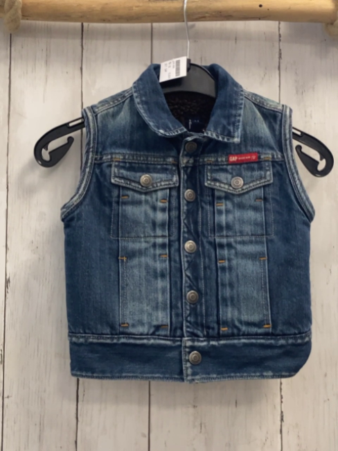 GAP  Weste  Gr. 92  blau Jeans braunes Teddyfutter