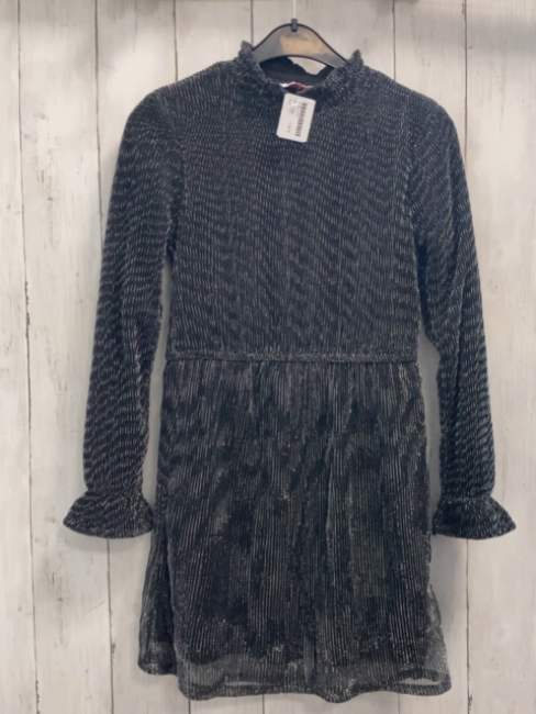   Kleid  Gr. 134  schwarz silber Glitzer 
