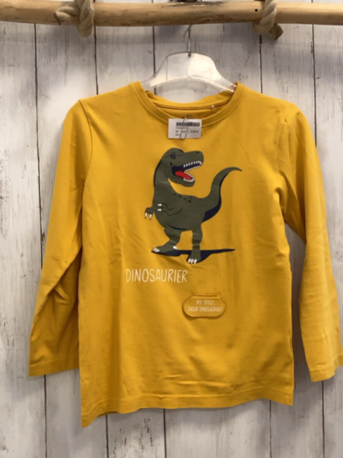  Langarmshirt  Gr. 128  gelb Dino 