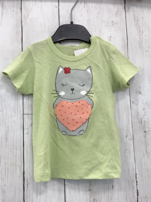 neu Benetton  T-Shirt  Gr. 68  hellgrün Katze 