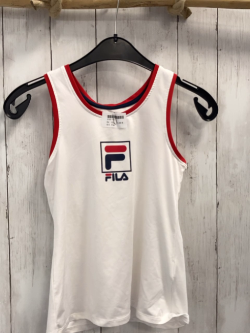 Fila Sporttop Gr. 152  weiß roter Bund Schrift