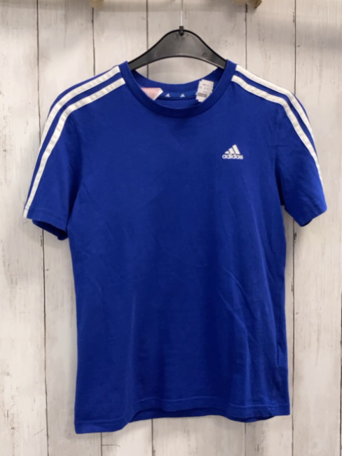 Adidas T-Shirt Gr. 152  blau weiße Streifen