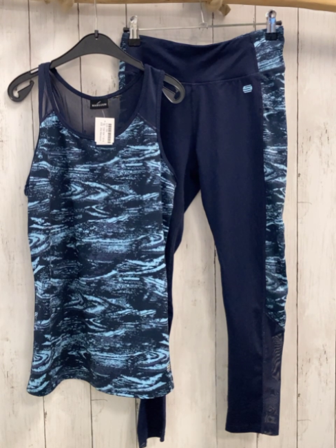 2tlg Manguun  Sportset  Gr. 158/164  blau hellblau gemuster + blau + blau transaprent 