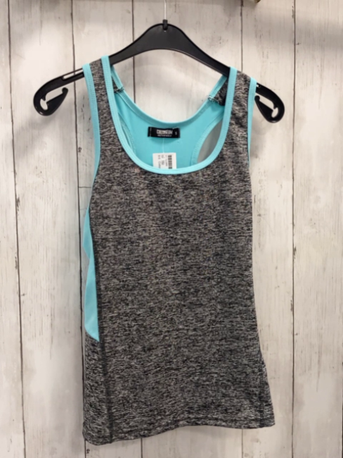 Collosseum  Sporttop Gr. 152  grau hellgrau meliert + hellblau 