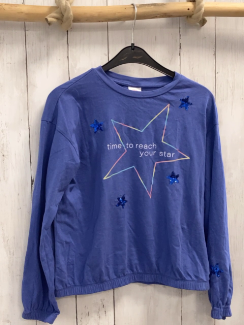 S´Oliver  Langarmshirt  Gr. 146  lila Stern zT mit Pailetten 
