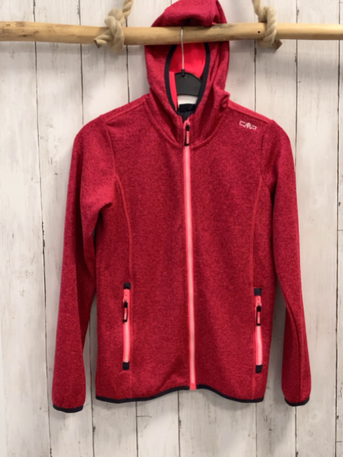 CMP  Strickjacke  Gr. 158/164  rot graue meliert Kapuze 
