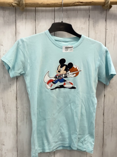   T-Shirt  Gr. 152  hellblau Micky mouse Schrift 