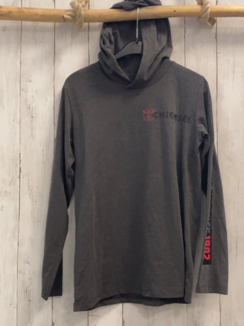 Chiemsee  Langarmshirt  Gr. 152  grau Kapuze Schrift 