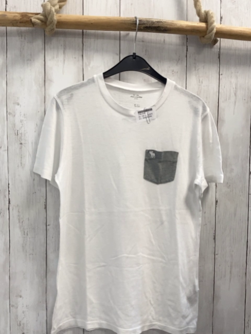 Abercrombie  T-Shirt  Gr. 152  weiß graue Brusttasche 