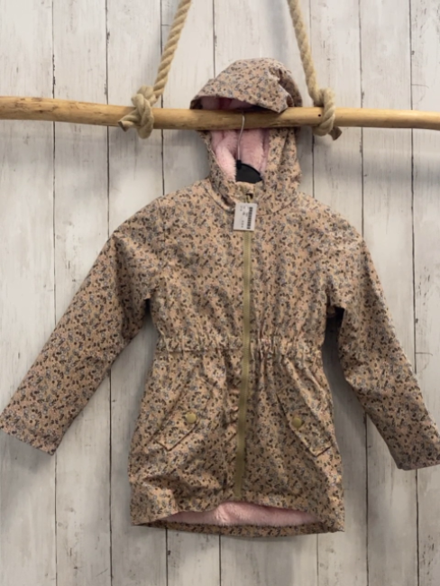  Regenjacke Gr. 116  beige Blumen gefüttert