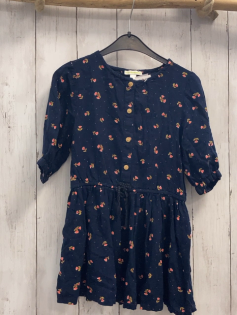 vertbaudet Kleid Gr. 104  blau Blumen