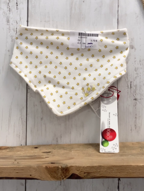 neu Boboli Lätzchen/Halstuch weiß gelbe Sterne