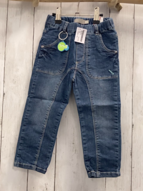 Boboli neu Hose Gr. 74  blau Jeans helle Nähte Bund verstellbar