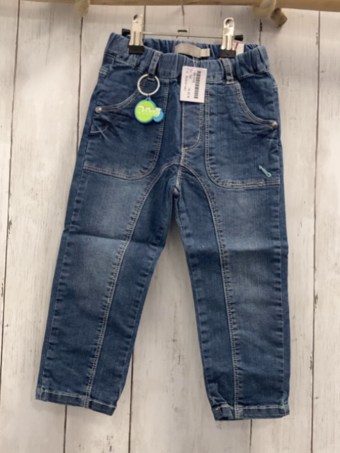 Boboli neu Hose Gr. 74  blau Jeans helle Nähte Bund verstellbar