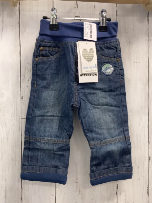 blue seven neu Hose Gr. 68  blau Jeans gefüttert Dinoaufnäher
