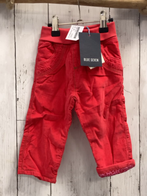 blue seven neu  Hose Gr. 62  rot Kord gefüttert innen pink rot 