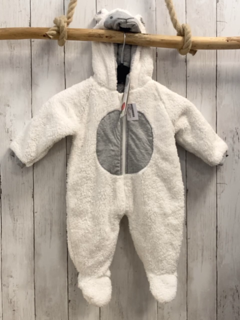 neu Boboli Plüschoverall Gr. 68  weiß + graues Gesicht + Bauchbereich