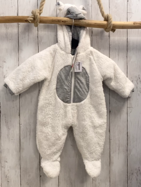 neu Boboli Plüschoverall Gr. 68  weiß + graues Gesicht + Bauchbereich