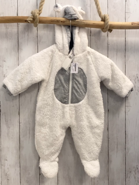 neu Boboli Plüschoverall Gr. 62  weiß + graues Gesicht + Bauchbereich