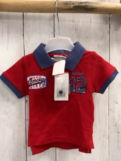 blue seven neu T-Shirt Gr. 62  rot blauer Kragen