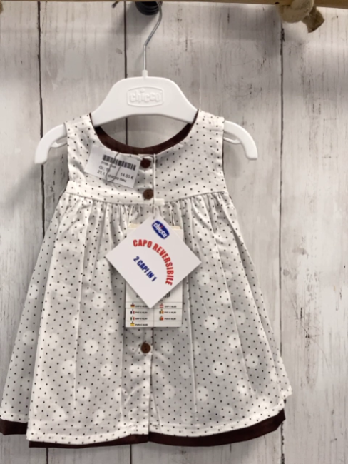 chicco neu Wendekleid Gr. 56  braun weiße Punkte + weiß braune Punkte NP 49,90 €